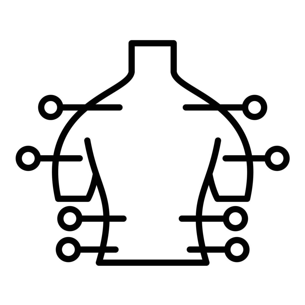 Body Acupuncture Line Icon vector