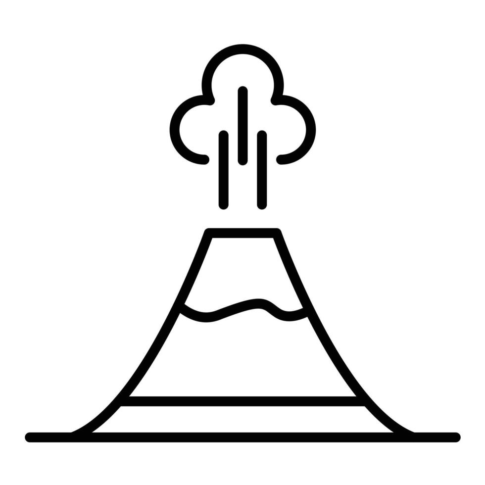 icono de línea de volcán vector