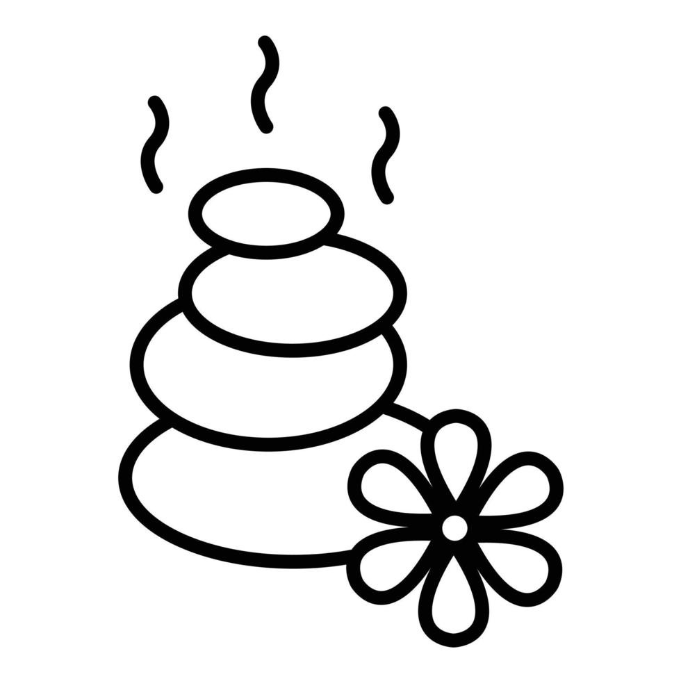 Hot Stone Line Icon vector