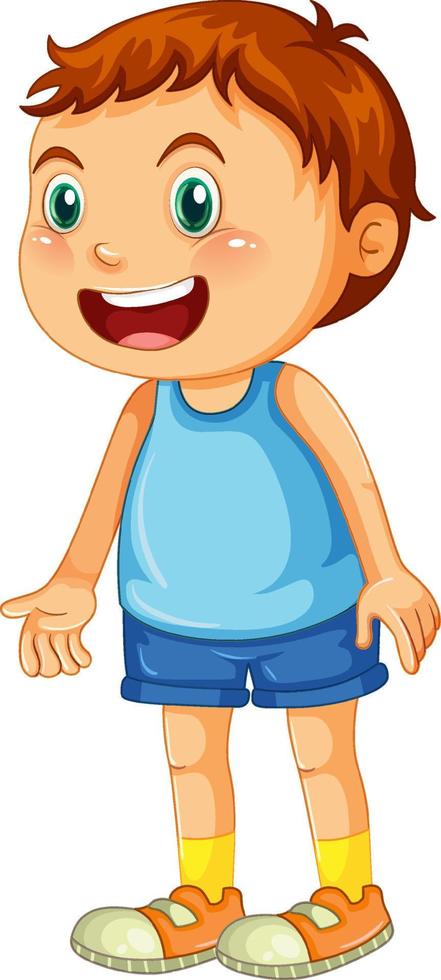 Cute boy cartoon character on white background vector