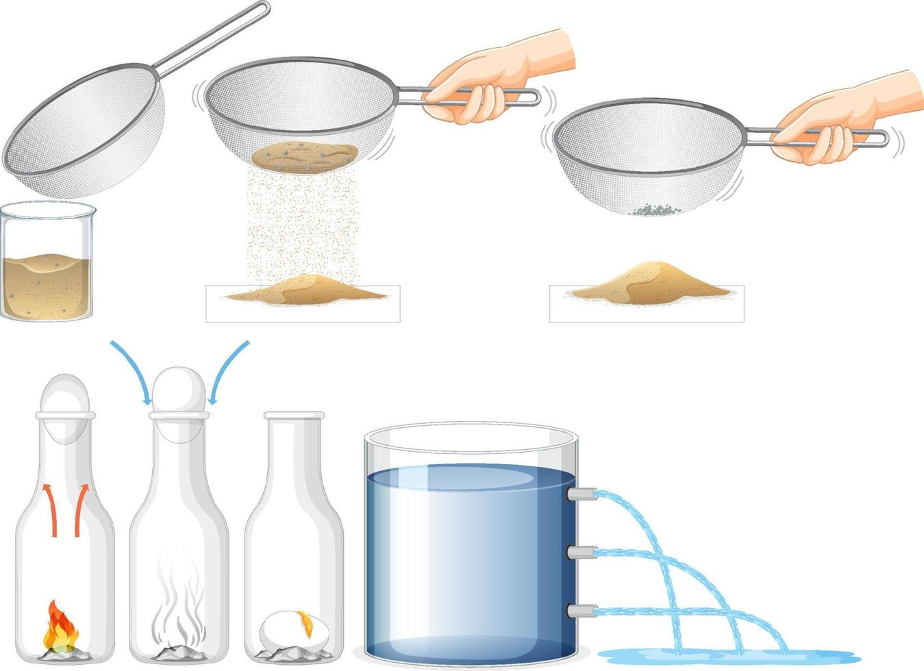 Set of equipment needed for science experiment vector