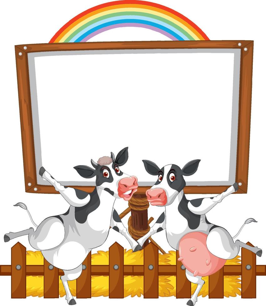 Sign board with animal farm on white background vector