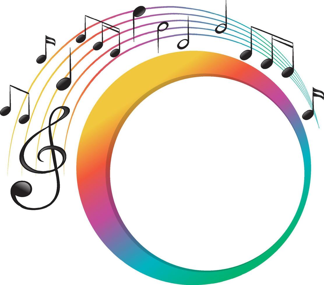 notas musicales de banner coloridas sobre fondo blanco vector