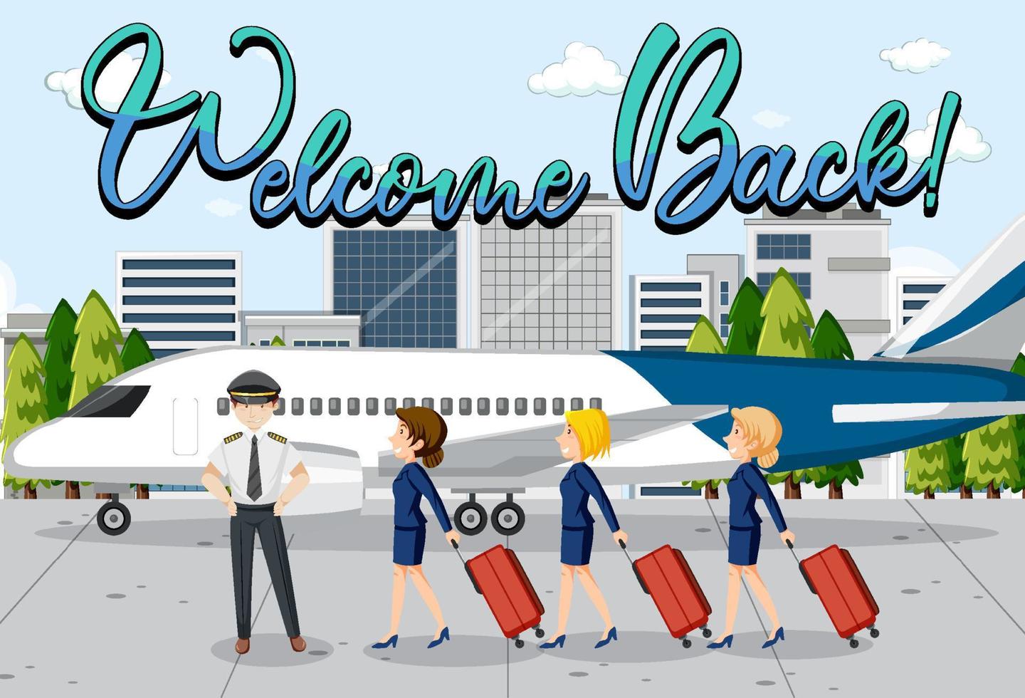 People cartoon characters in the airport vector