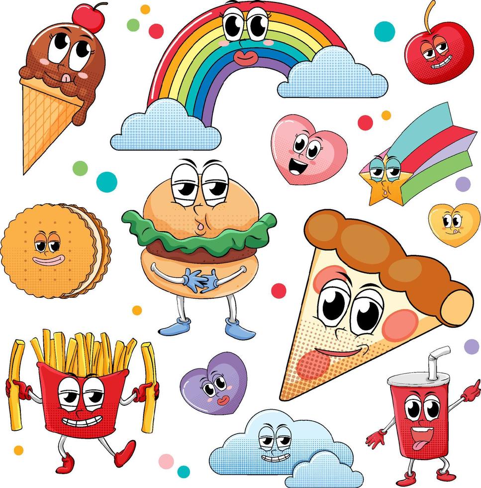 Seamless background with food theme vector