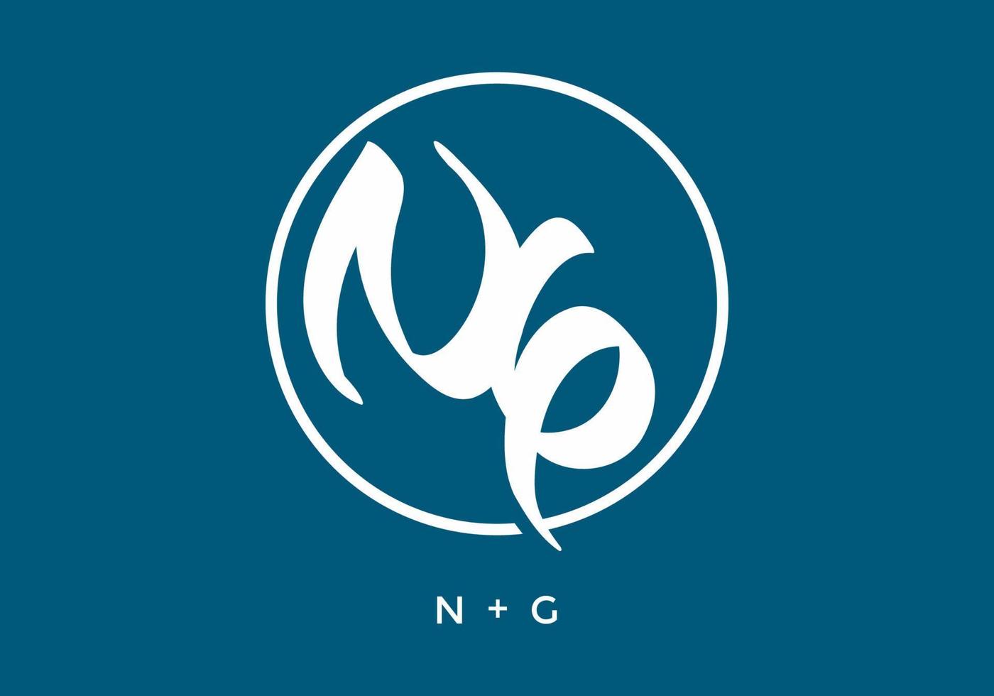 White blue NG initial letter vector
