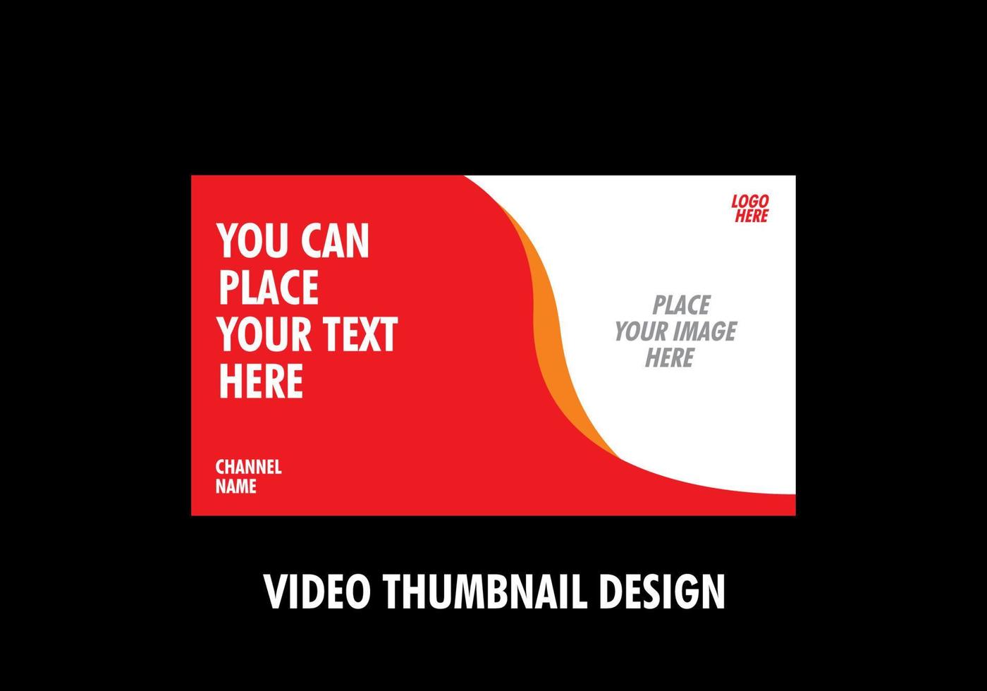Red color of video thumbnail vector