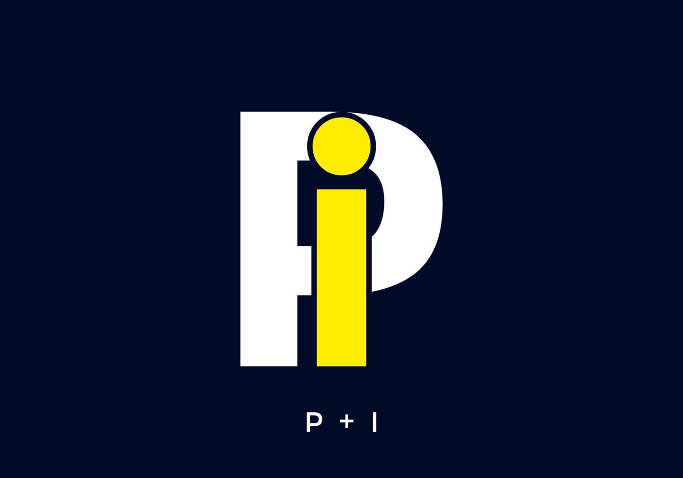 White yellow color of Pi initial letter vector