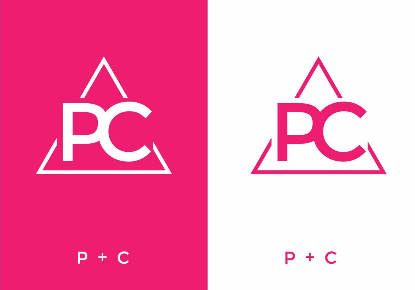 Pink white color of PC initial letter vector