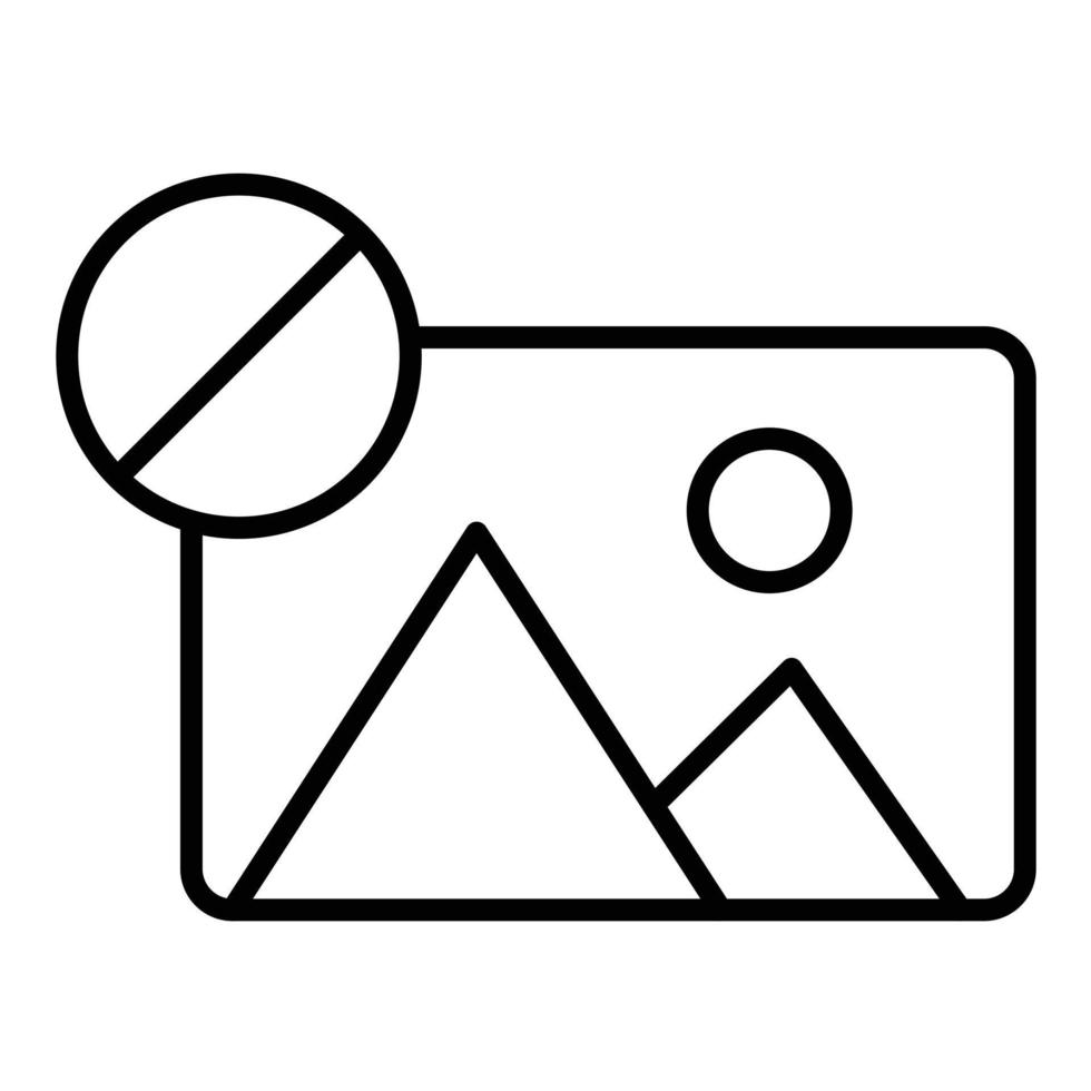 No Photos Line Icon vector