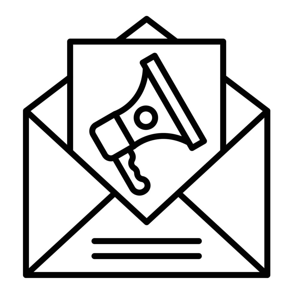 icono de línea de marketing por correo electrónico vector