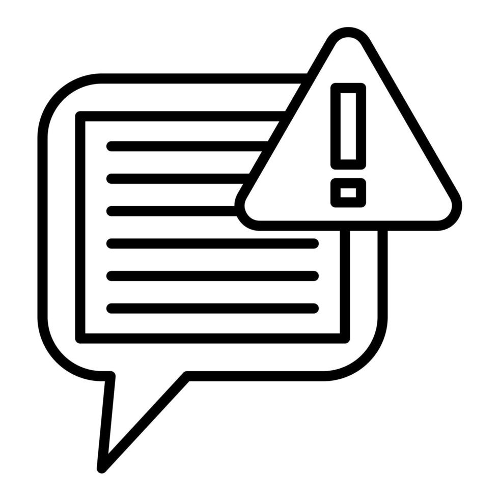 Chat Alert Line Icon vector