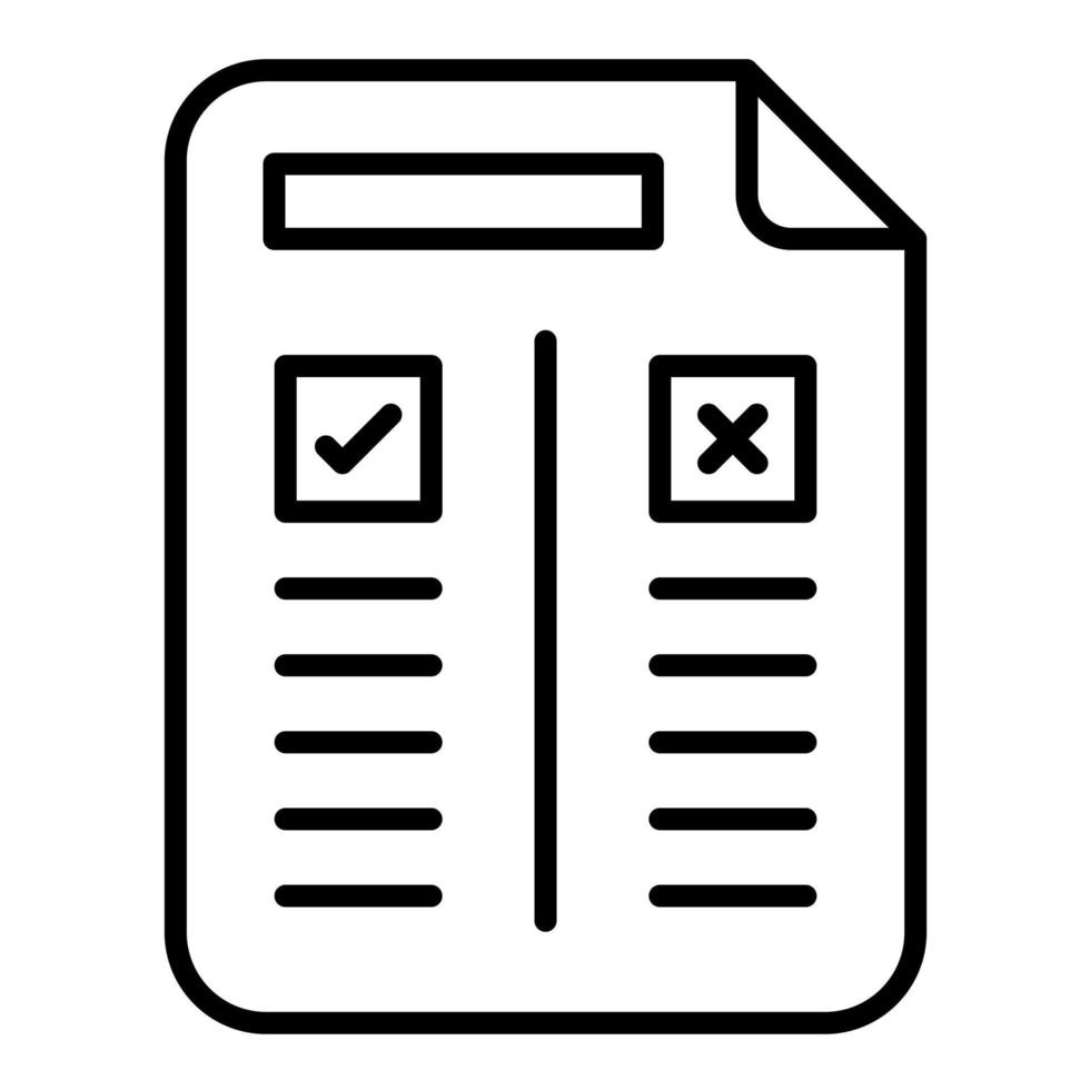 Pros and Cons Line Icon vector