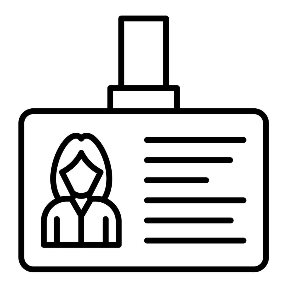 Identification Card Line Icon vector