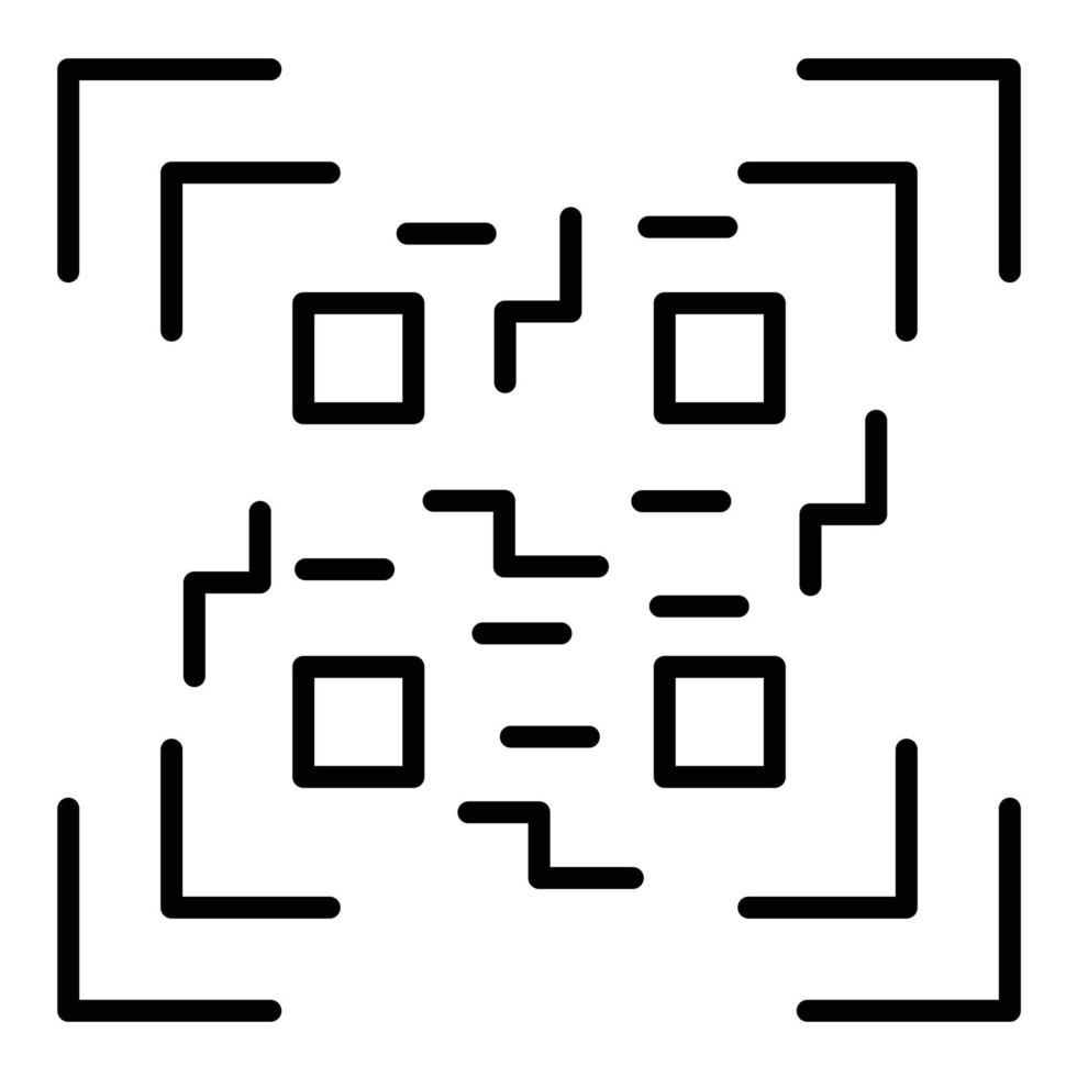 icono de línea de escaneo de código qr vector
