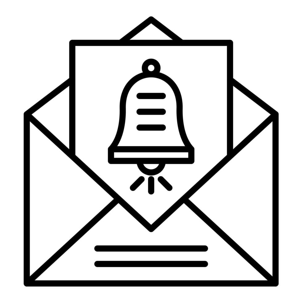 icono de línea de notificación de correo electrónico vector