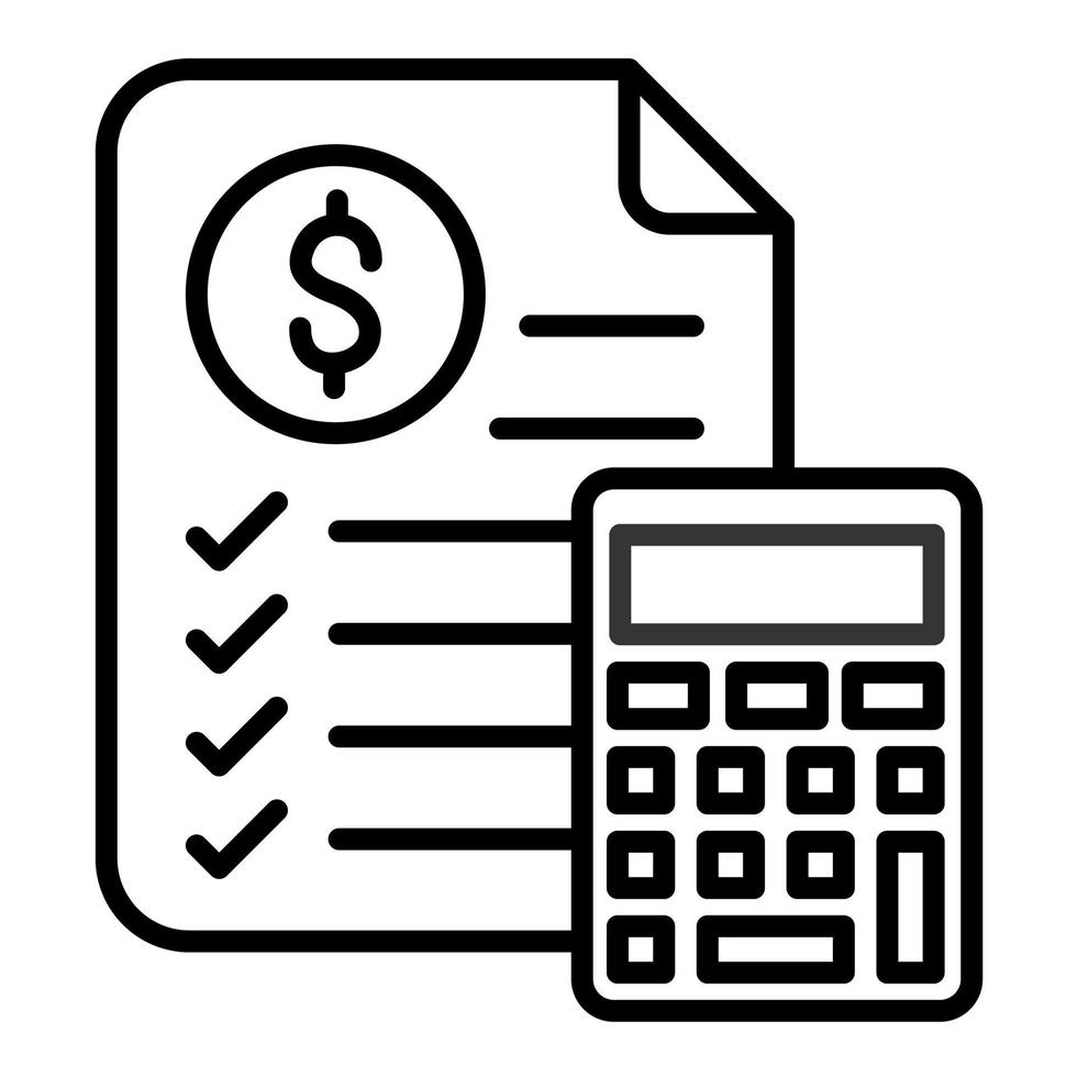 icono de línea de estimación de presupuesto vector