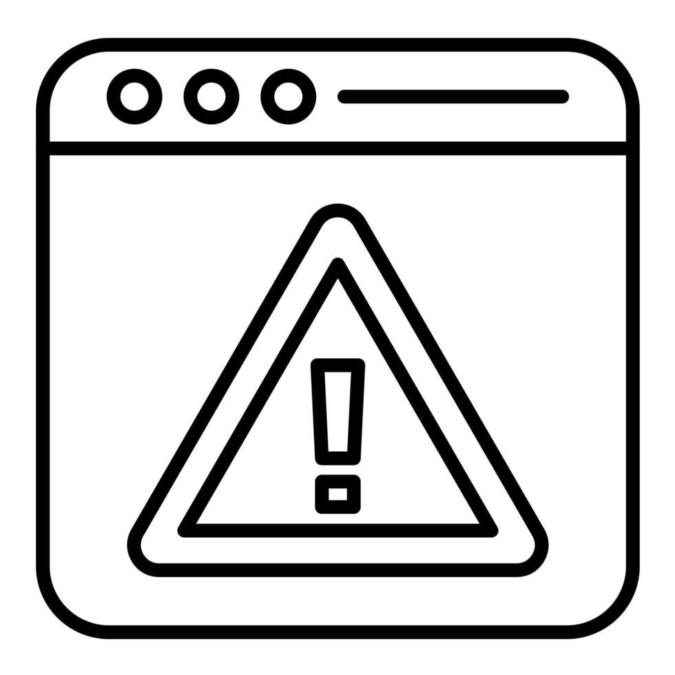 Browser Alert Line Icon vector