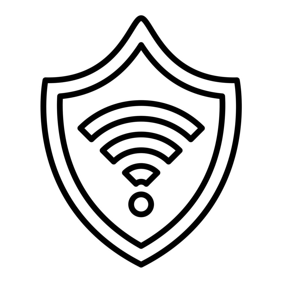 Wifi Security Line Icon vector