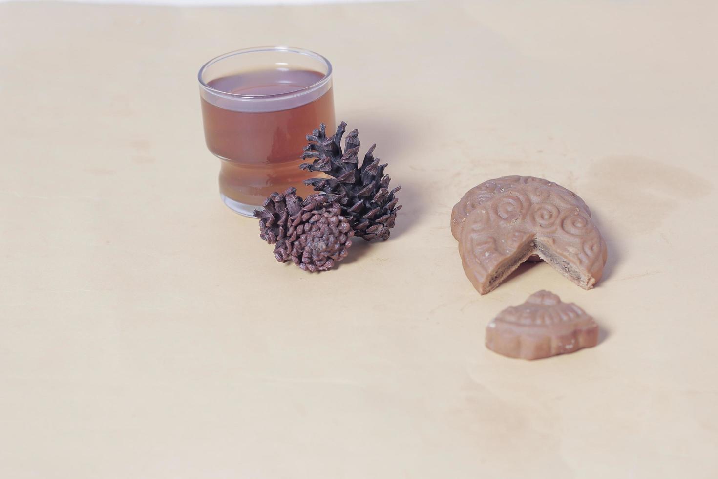 Square-shaped chocolate biscuits are suitable as a side snack to the breakfast menu. Start the morning with biscuits. Can be consumed by all ages from toddlers to the elderly. Stack of biscuits. photo