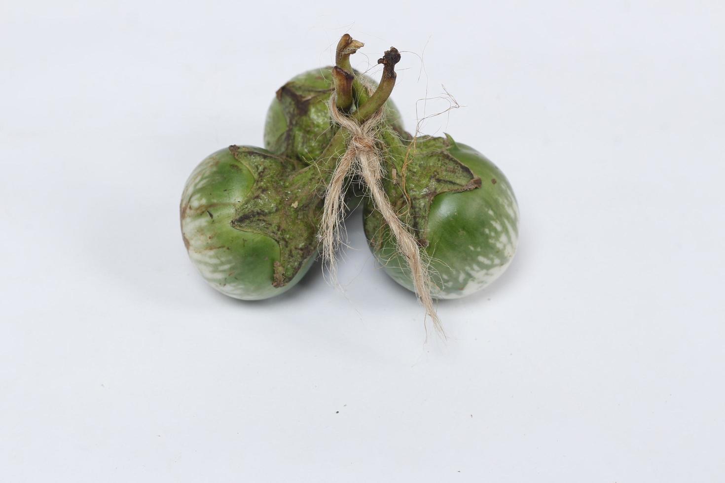 Eggplant is one of the vegetables in the form of fruit. Fruit-producing plants used as vegetables. Green eggplant is round and mini has a different taste from other eggplants. photo