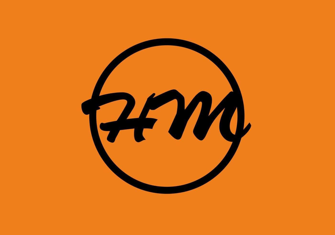 Orange black of HM initial letter vector