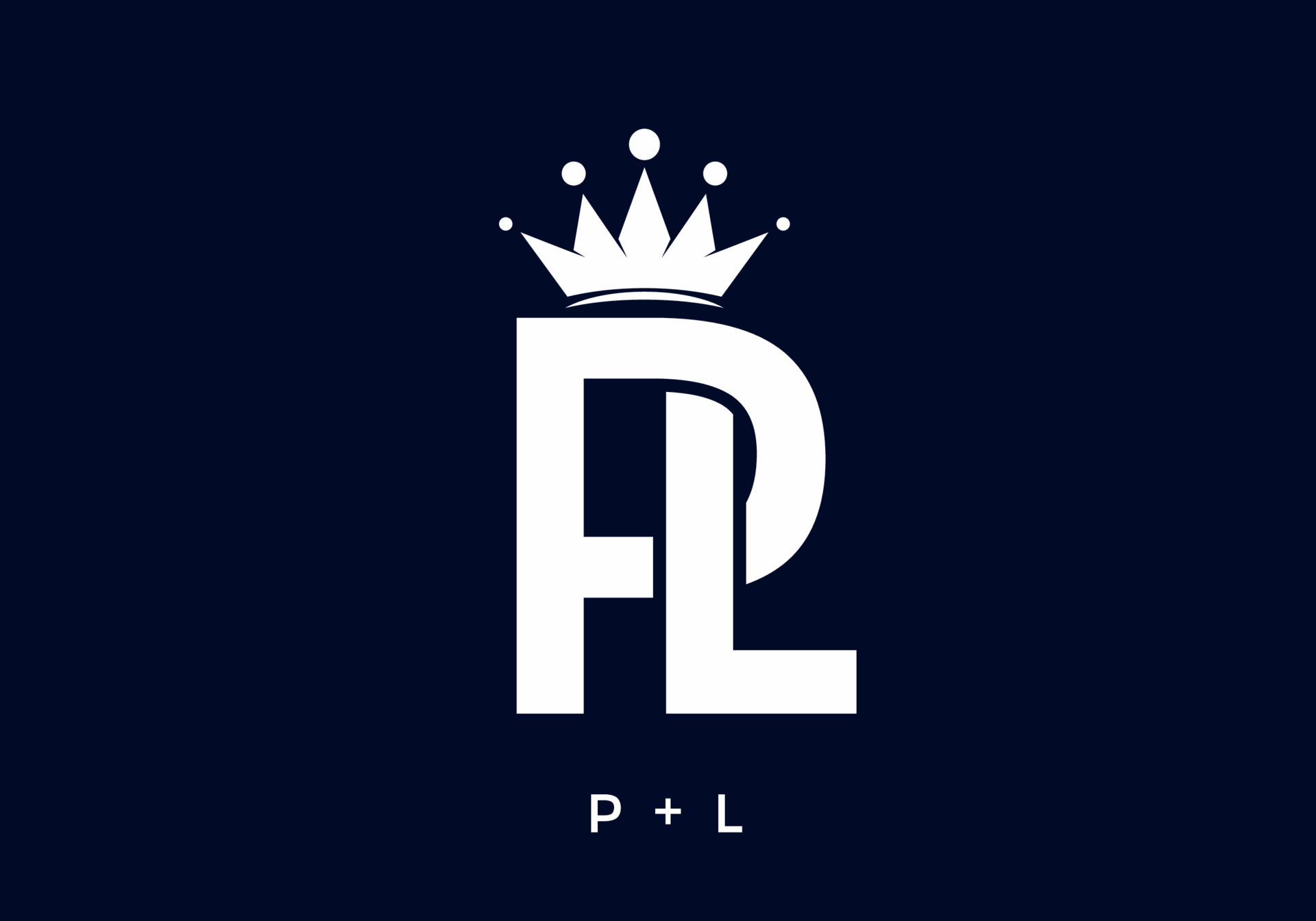 White color of PL initial letter with crown 7586238 Vector Art at Vecteezy