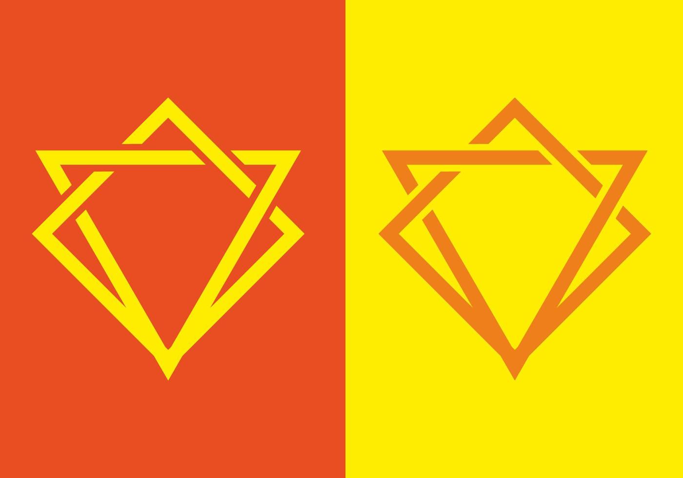 triángulo único forma amarillo naranja vector