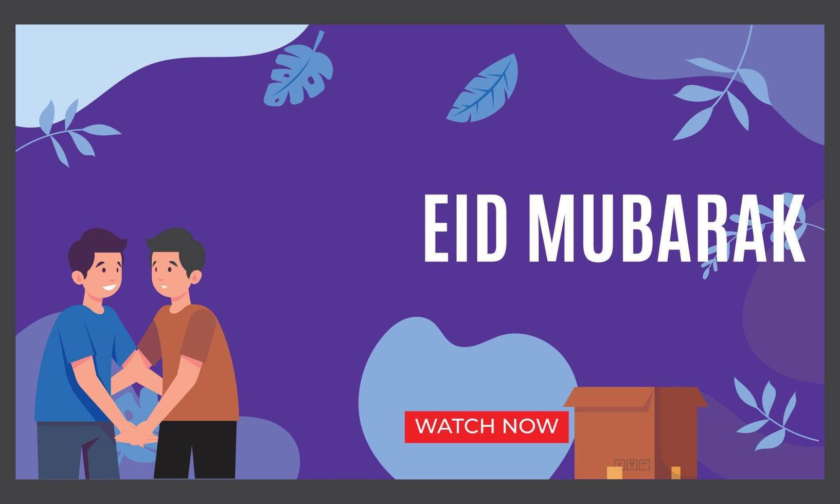 eid mubarak video thumbnail vector