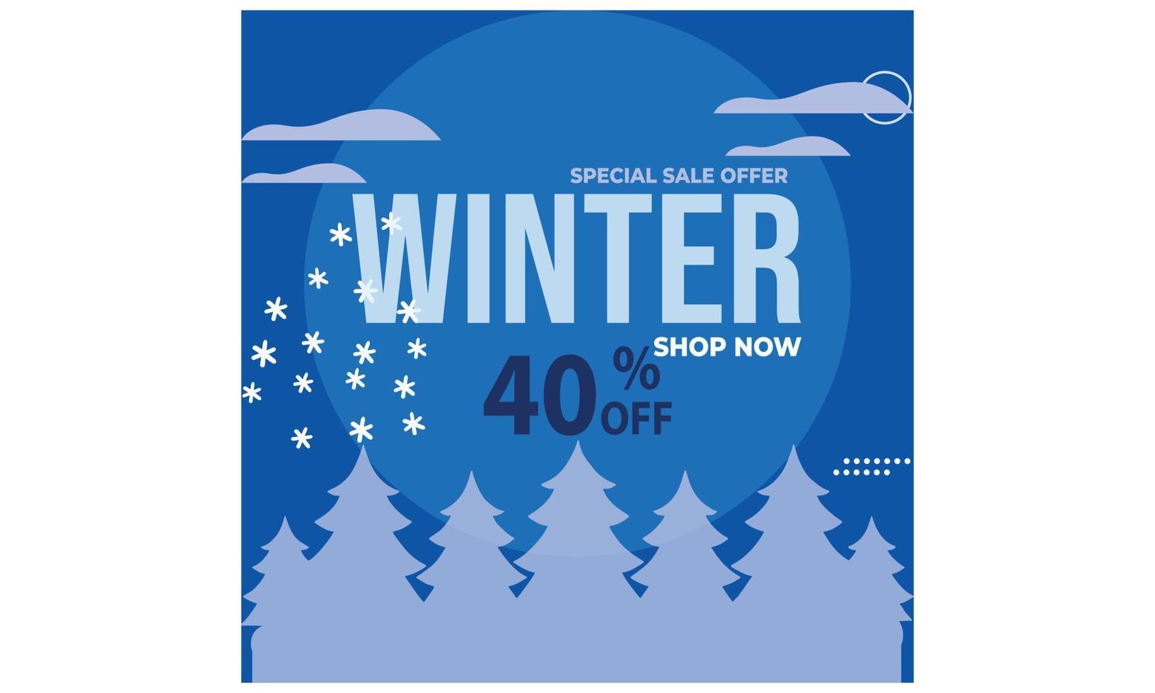 Christmas Winter Sale Social Media Post Template Design.eps vector
