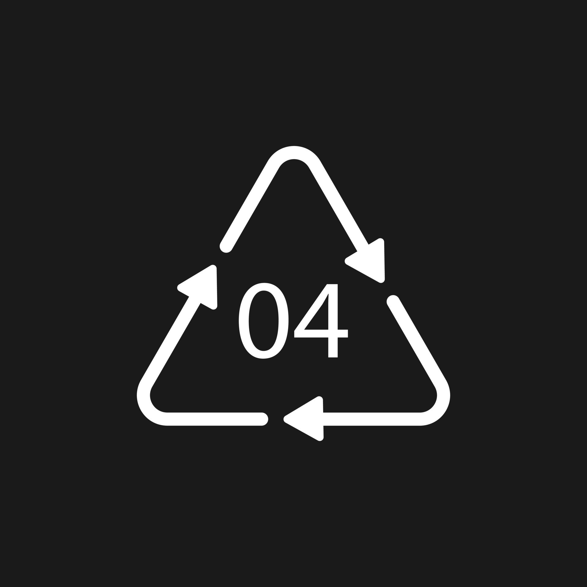 LDPE 04 recycling code symbol. Plastic recycling vector low density