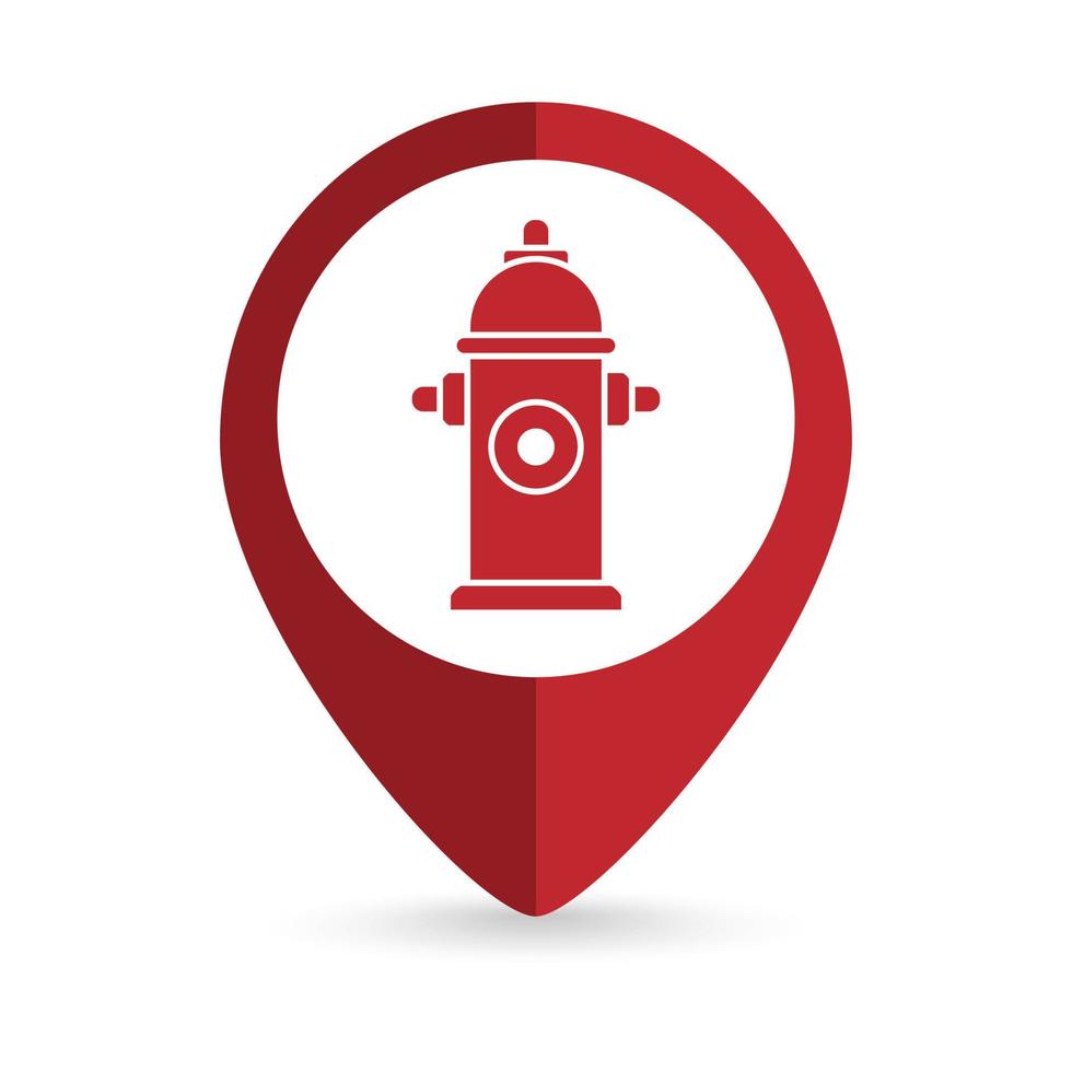 Map pointer with Fire hydrant icon. Vector illustration.