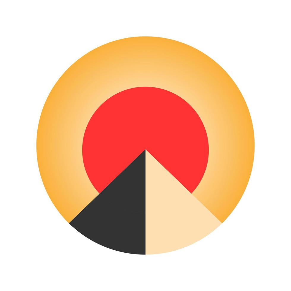 Great pyramid of Giza in Egypt. Flat design. vector