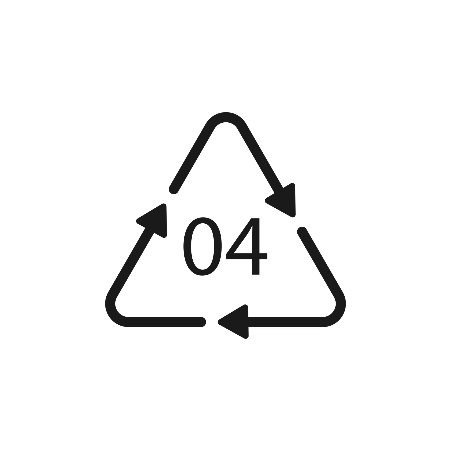LDPE 04 recycling code symbol. Plastic recycling vector low density