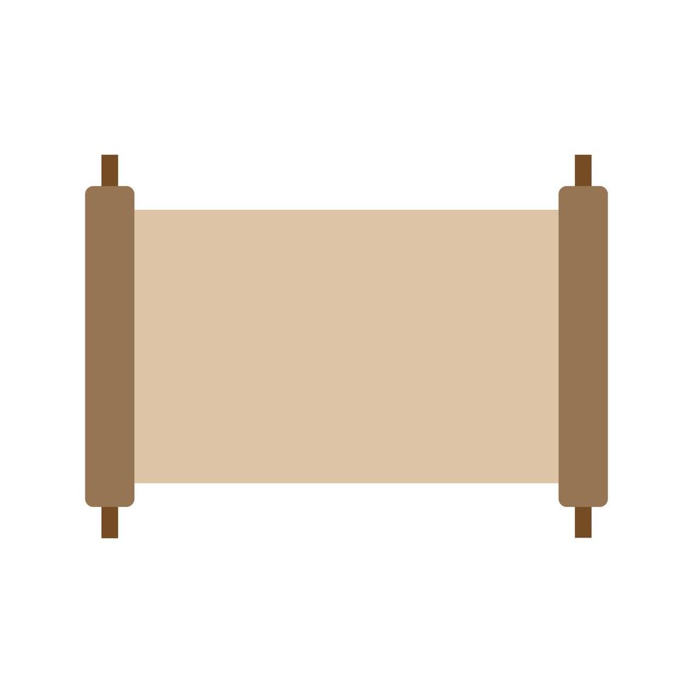 Paper scroll. Linear vector icon in flat design style. Editable stroke.