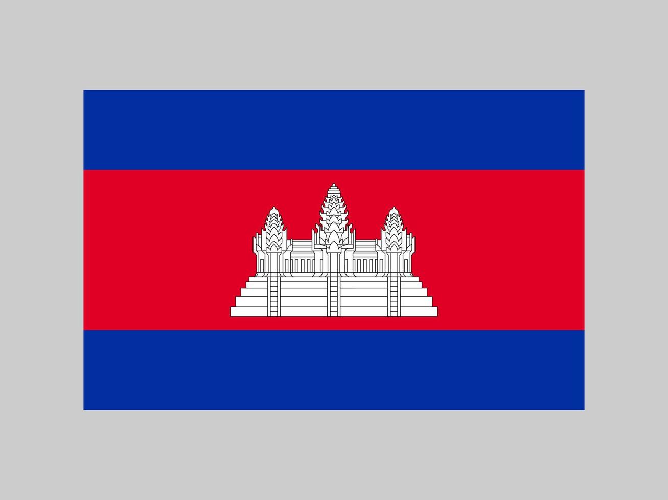 Cambodia flag, official colors and proportion. Vector illustration.