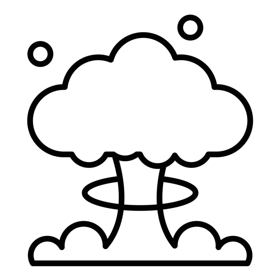 Nuclear Explosion Line Icon vector