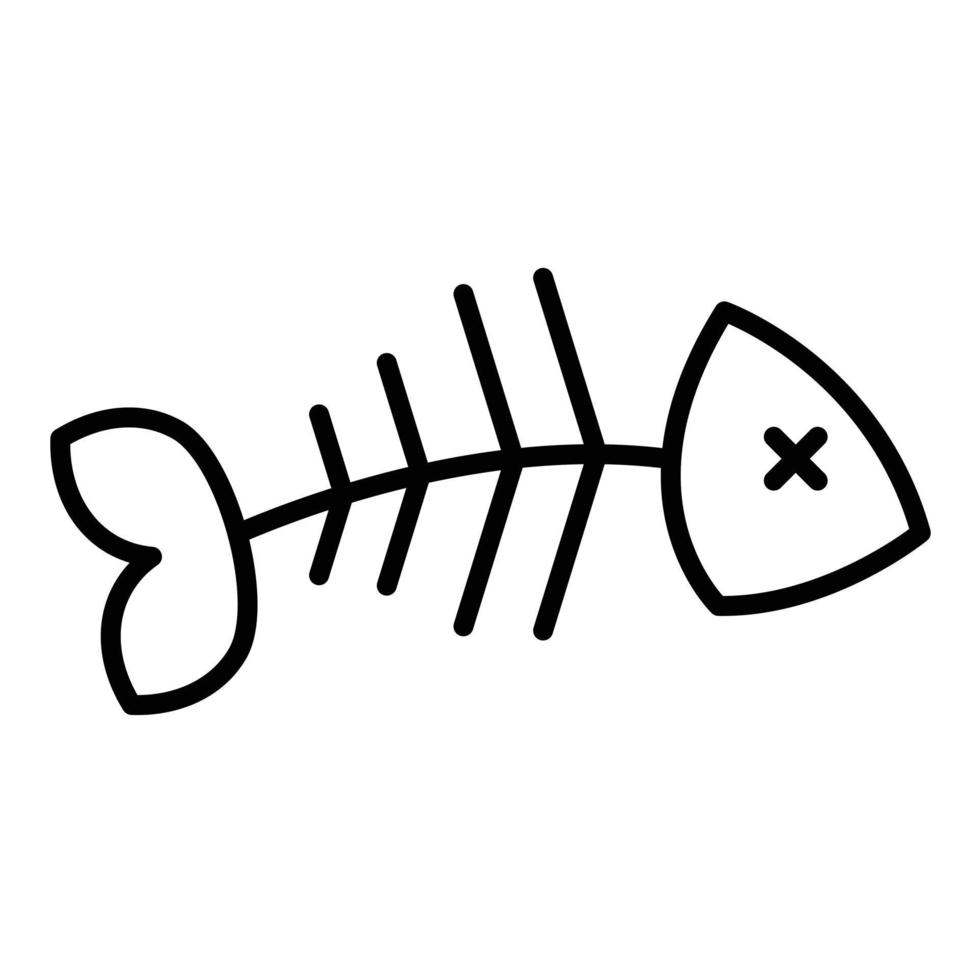 Fish Bone Line Icon vector