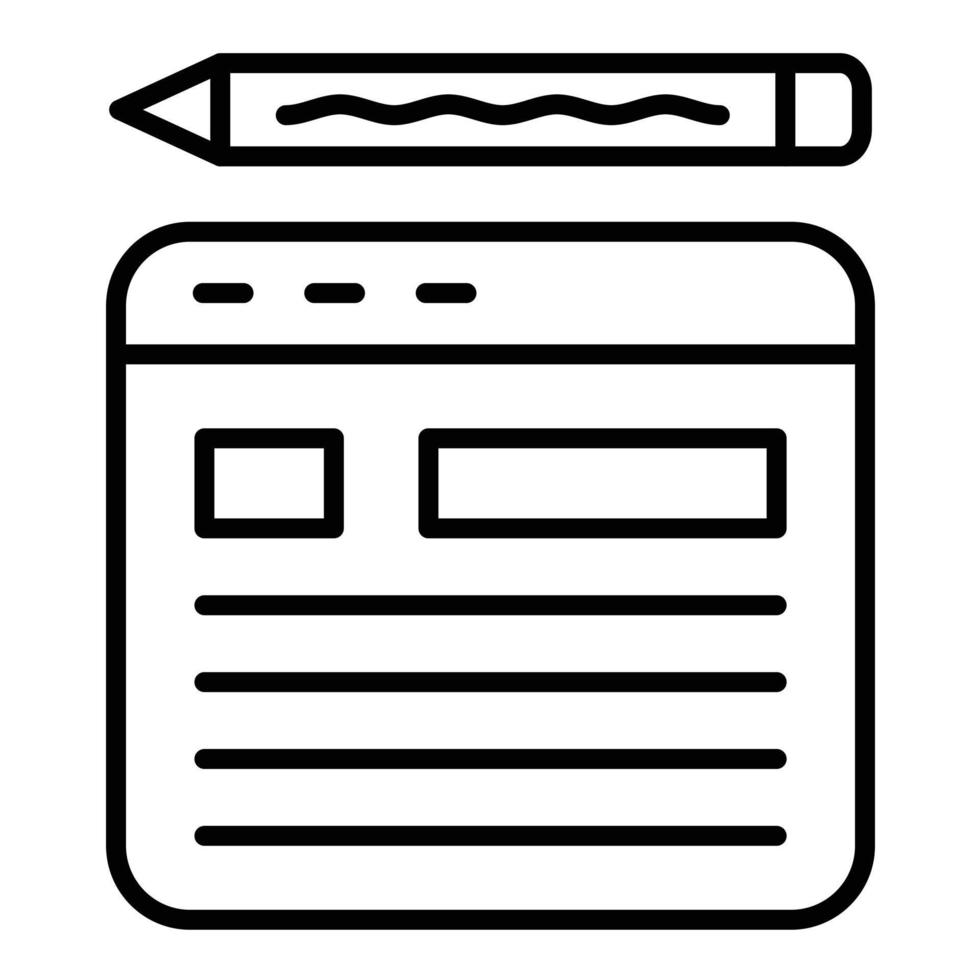 icono de línea de blog vector