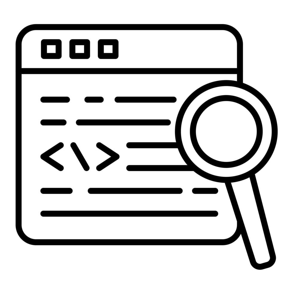 Find Code Line Icon vector