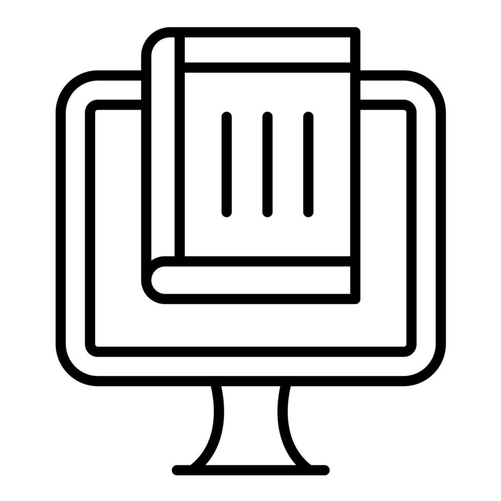 Online Book Line Icon vector