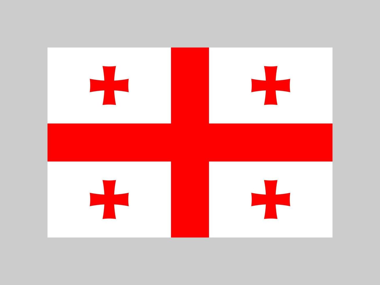 Georgia flag, official colors and proportion. Vector illustration.