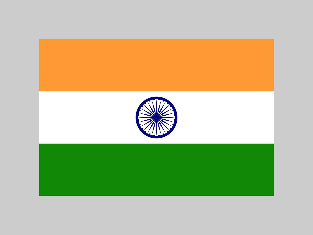 India flag, official colors and proportion. Vector illustration.