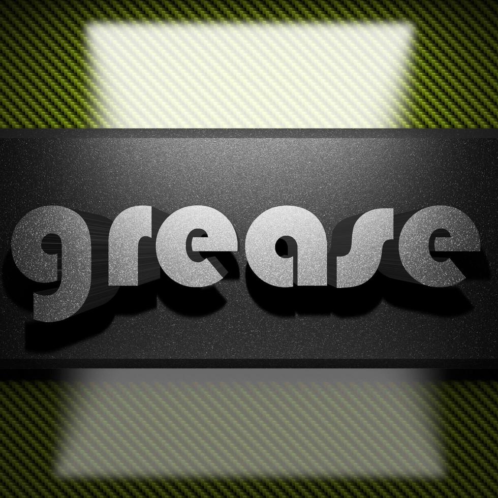 grease word of iron on carbon photo