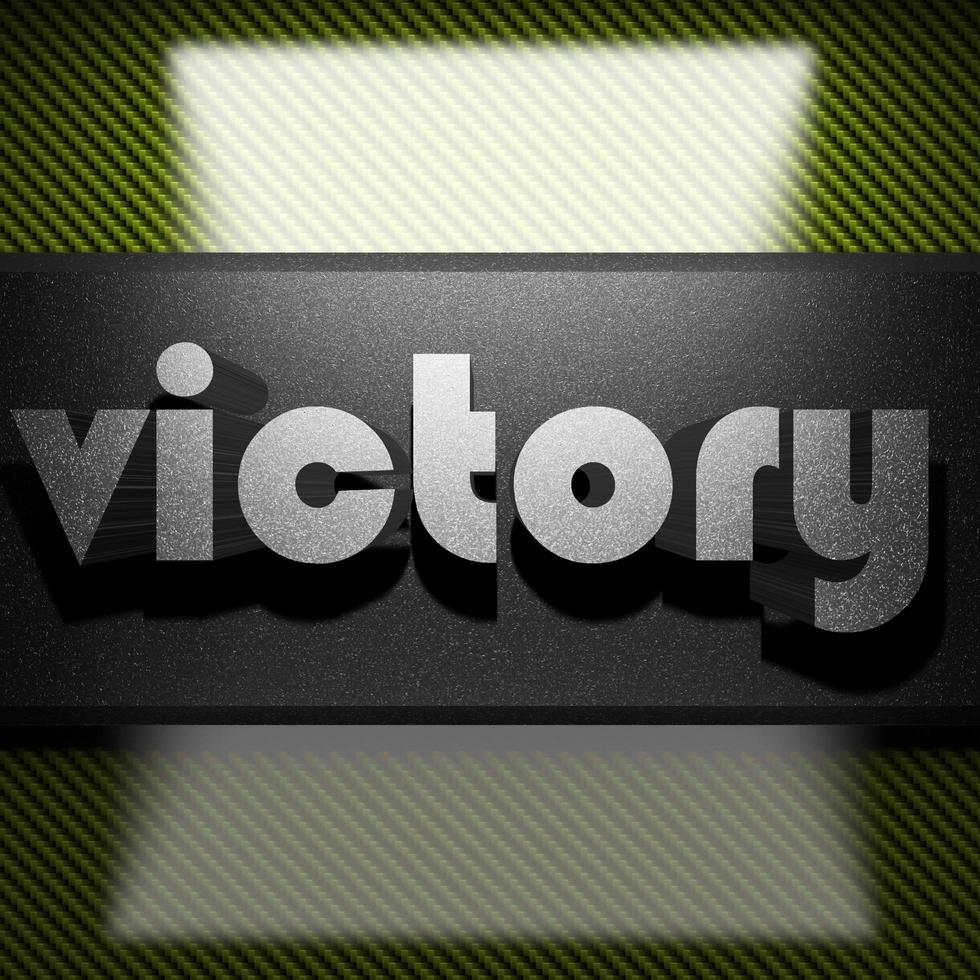victory word of iron on carbon photo