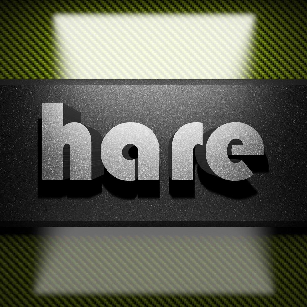 hare word of iron on carbon photo