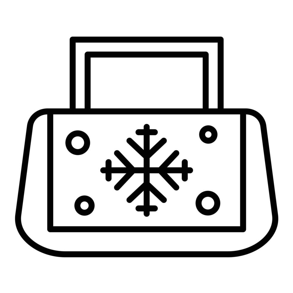 icono de línea de bolsa de hielo vector