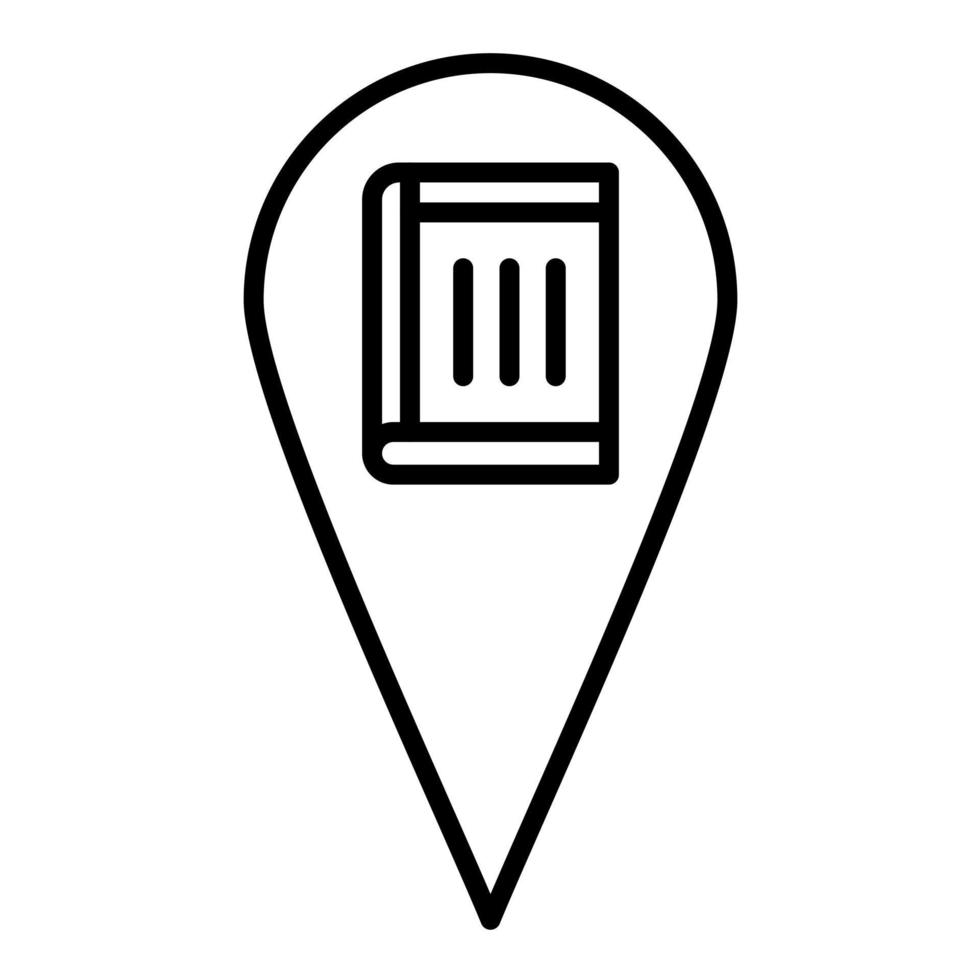 Library Location Line Icon vector