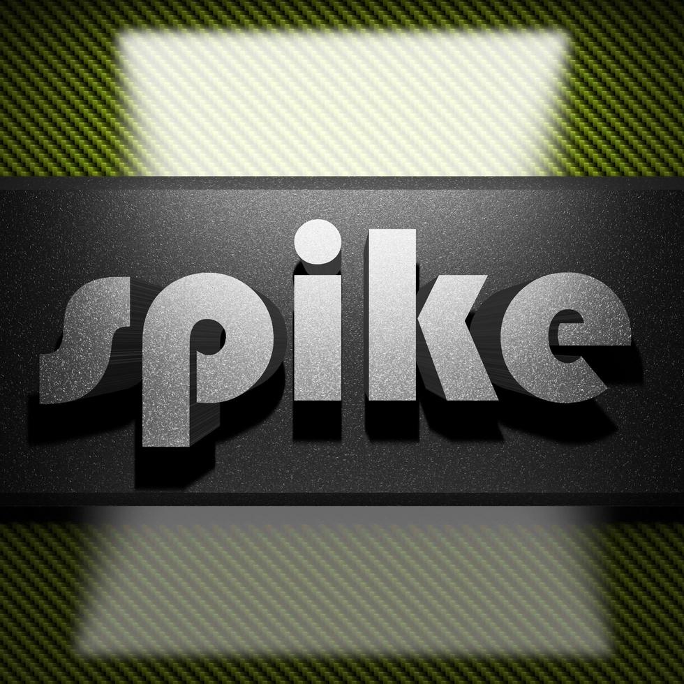 spike word of iron on carbon photo
