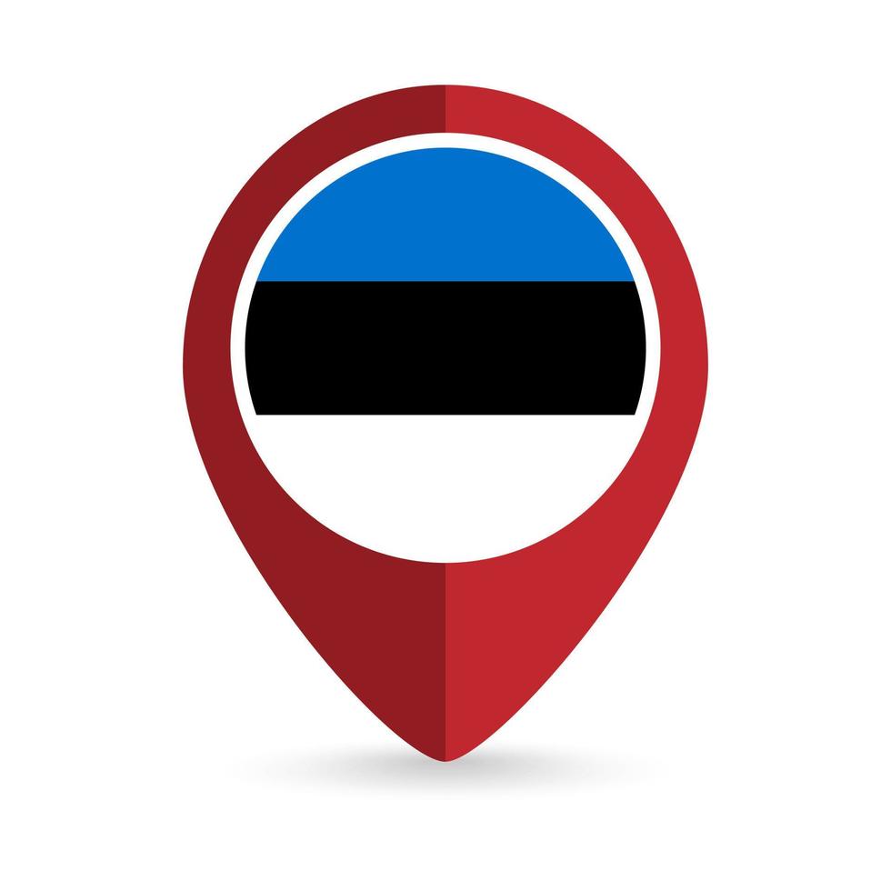 Map pointer with contry Estonia. Estonia flag. Vector illustration.